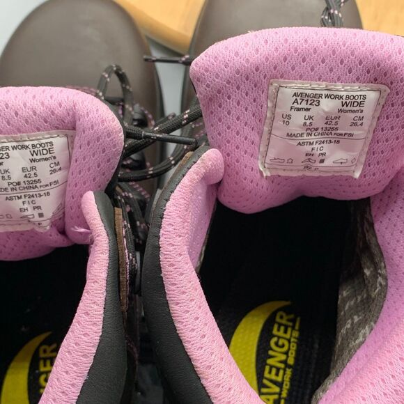 AVENGER SIZE 10 WIDE WOMENS STEEL TOE SAFETY FRAMER WORKBOOTS A7123 - Picture 4 of 11